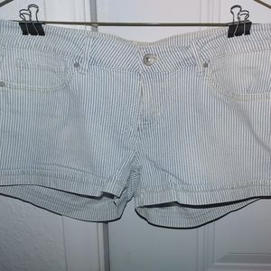 Levi Pinstripe Shorty Shorts